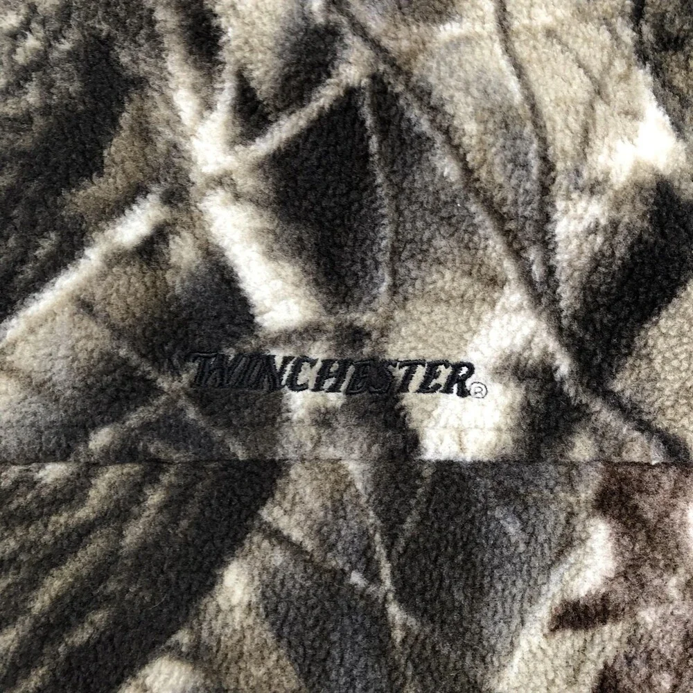 Winchester Jacket Mens 2XL Brown Camouflage Fleece Full Zip Hunting Outdoor